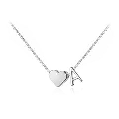 Tiny Heart Initial Necklace