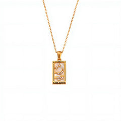 Tarot Card Enamel Necklace
