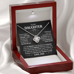 To My Daughter - Love Knot Necklace - Gold