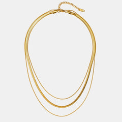 Gold Multi-Layered Chain  Necklace