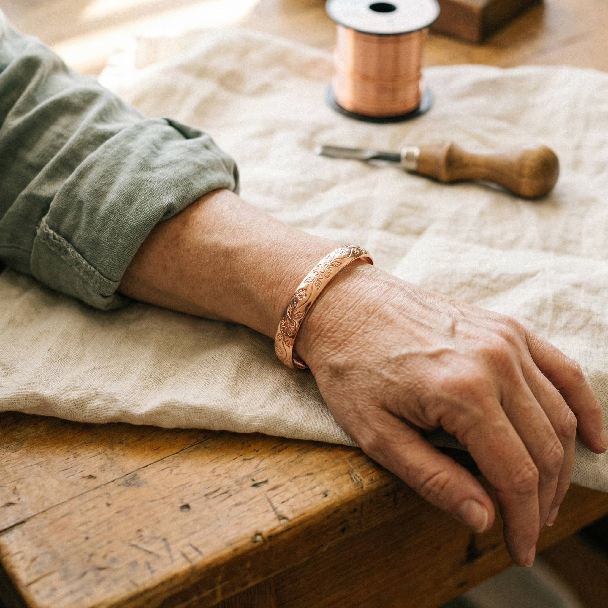 Bloom Rise Copper Bracelet
