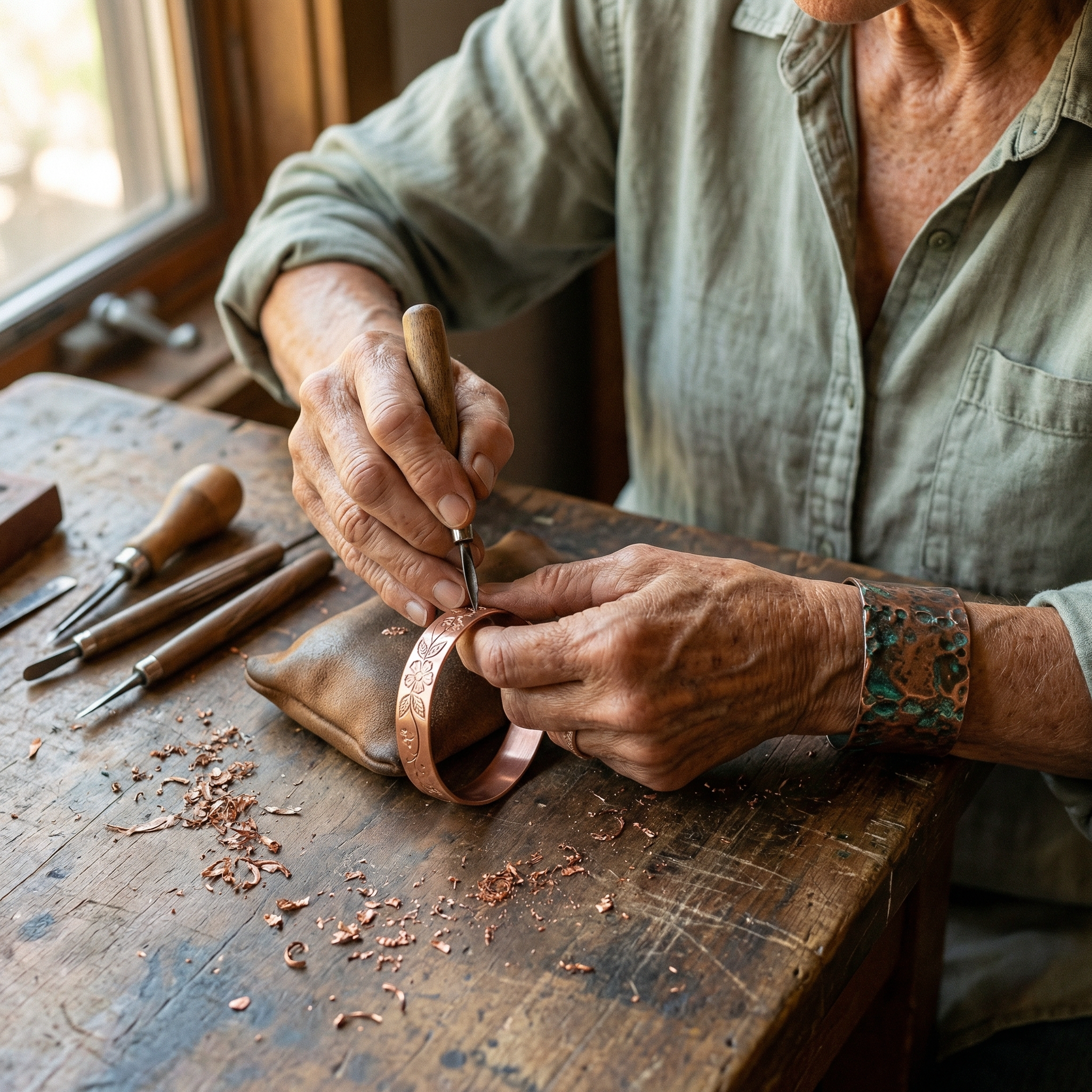 Bloom Rise Copper Bracelet