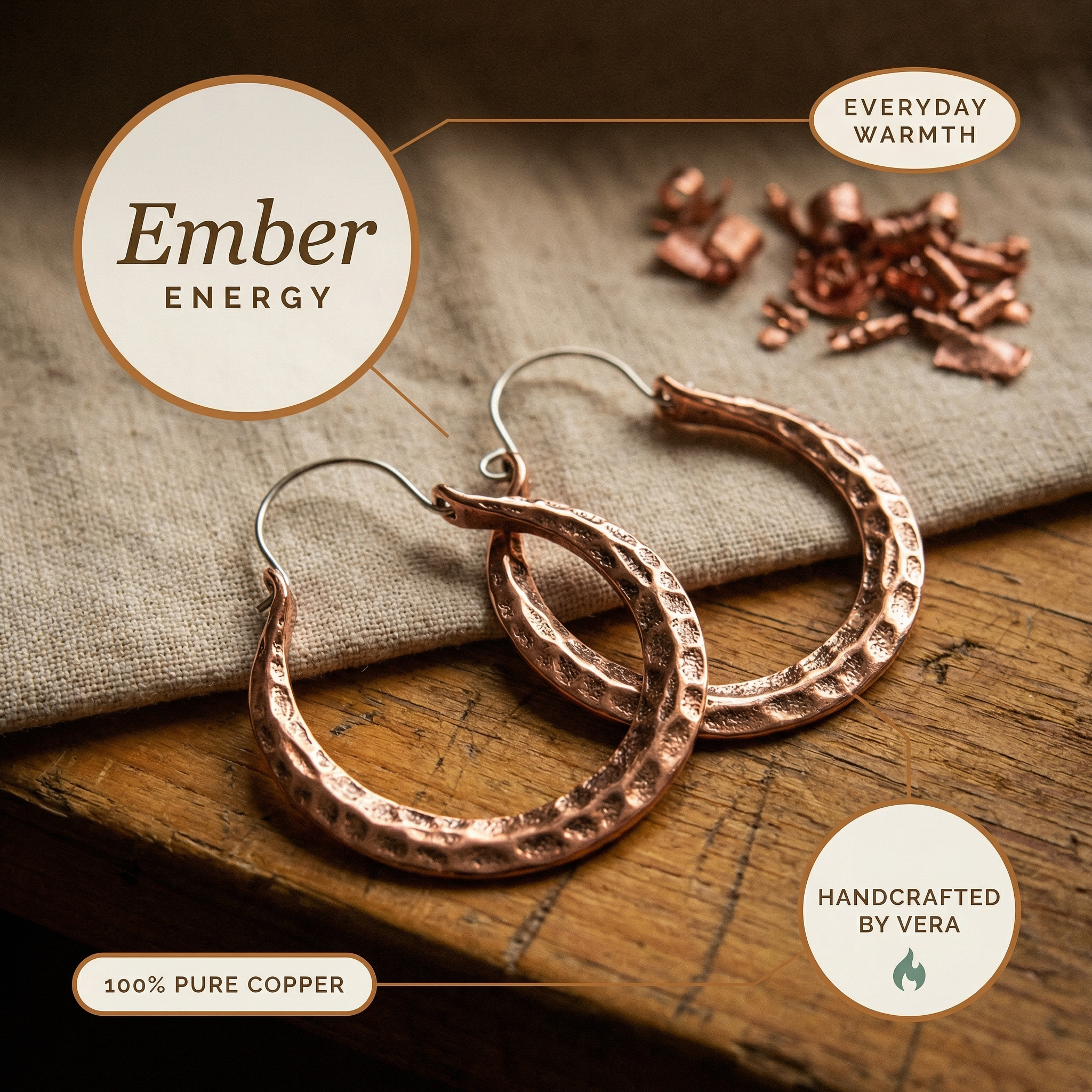 Ember Glow Copper Earrings