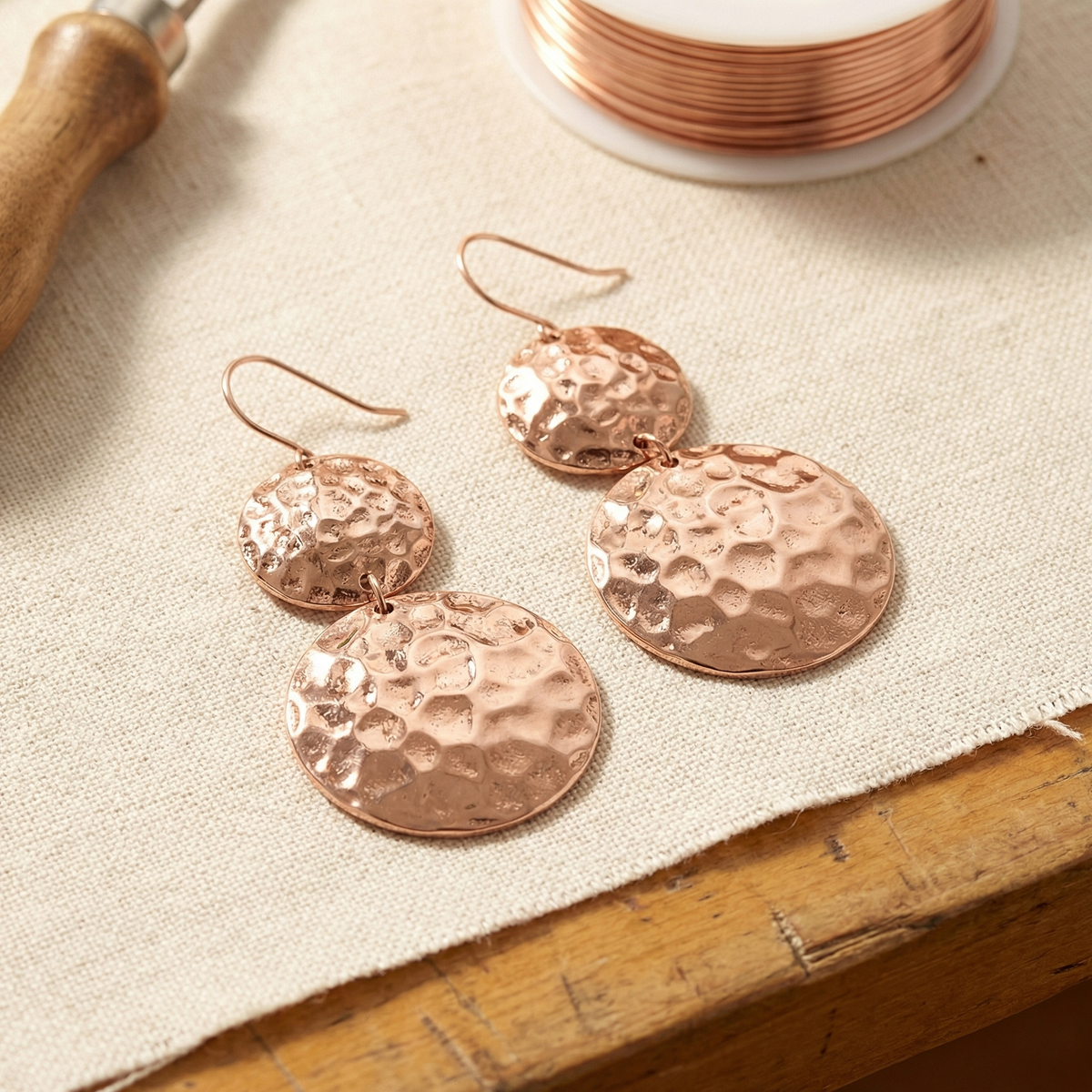 Solstice Swing Copper Earrings