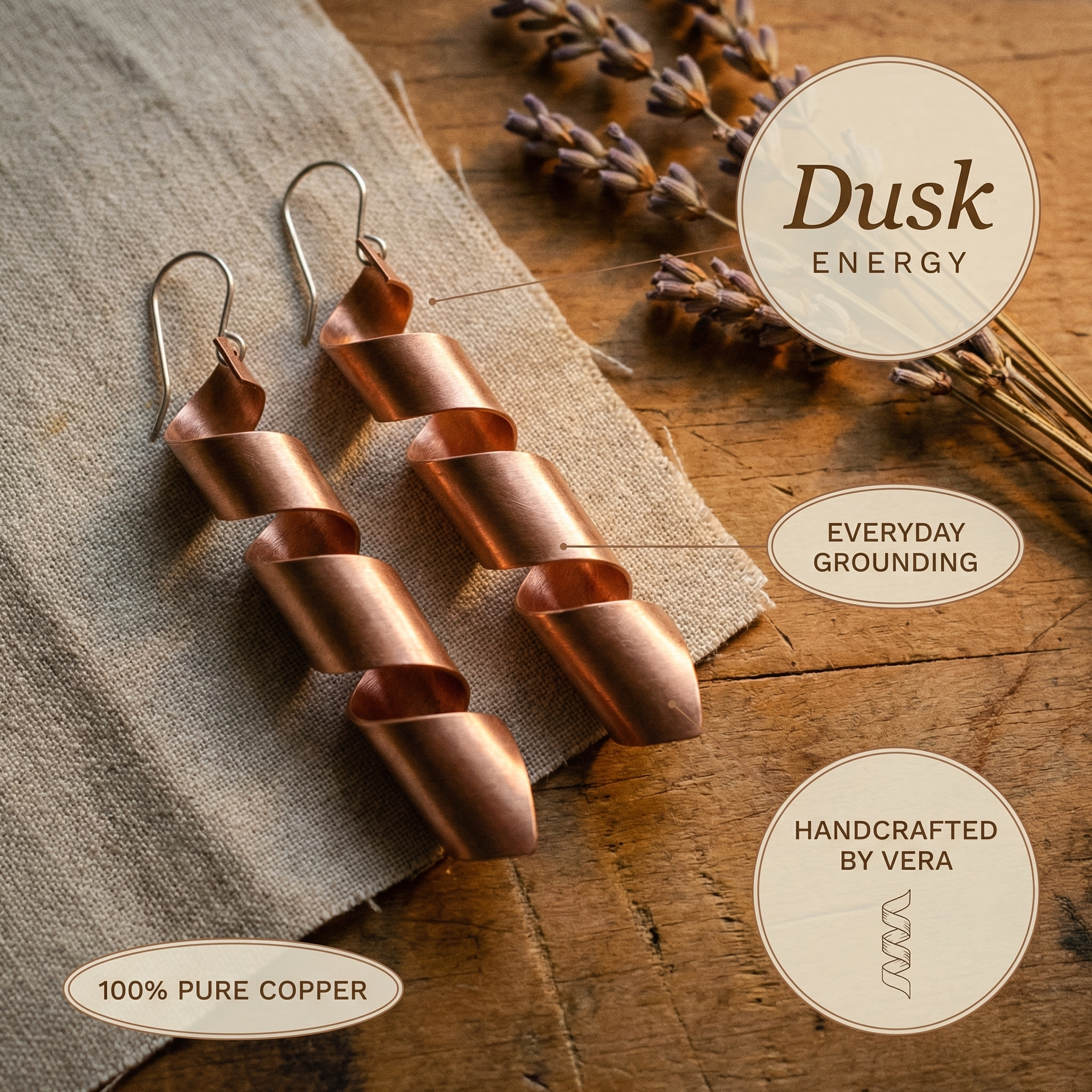 Dusk Drop Copper Earrings