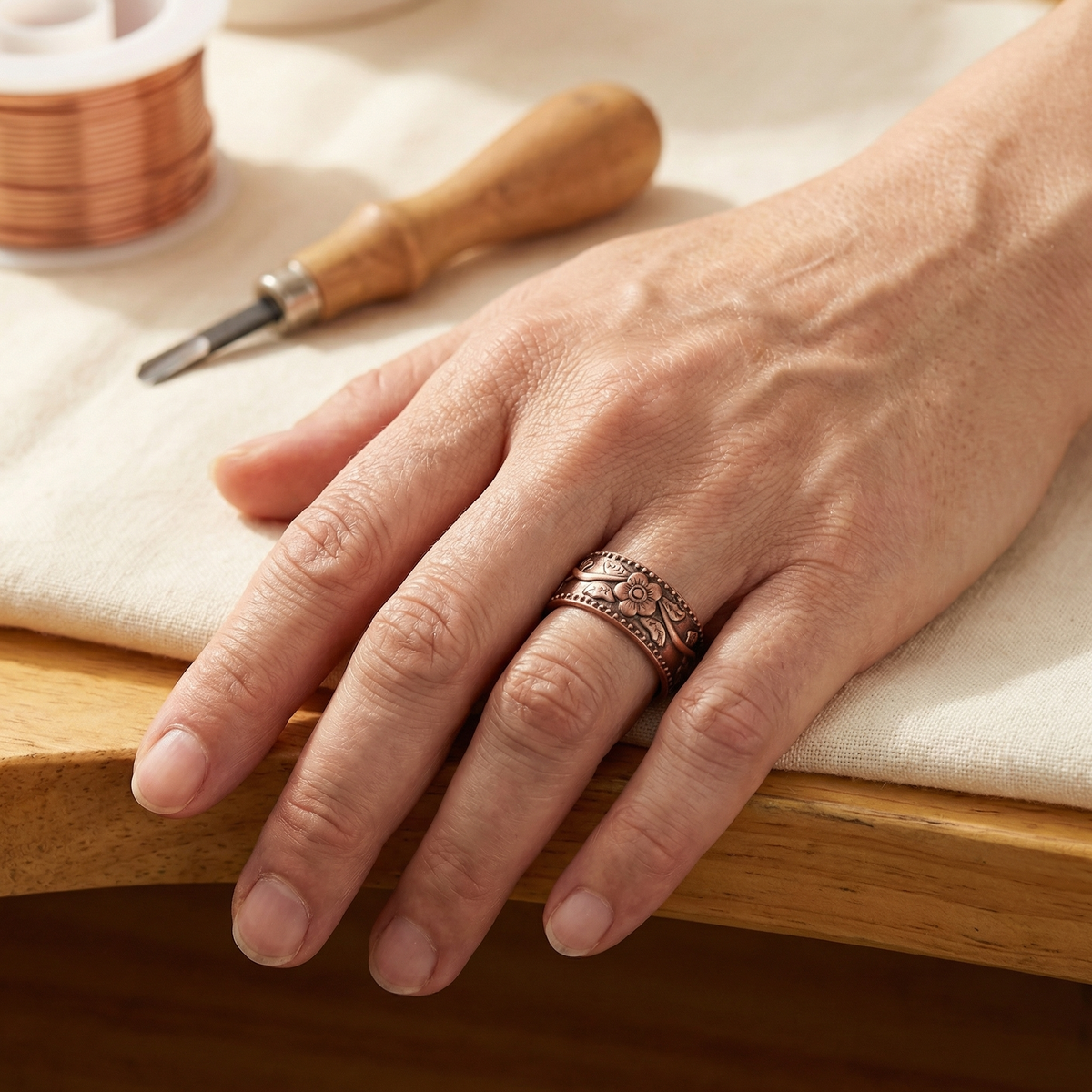 Petal Bloom Copper Ring