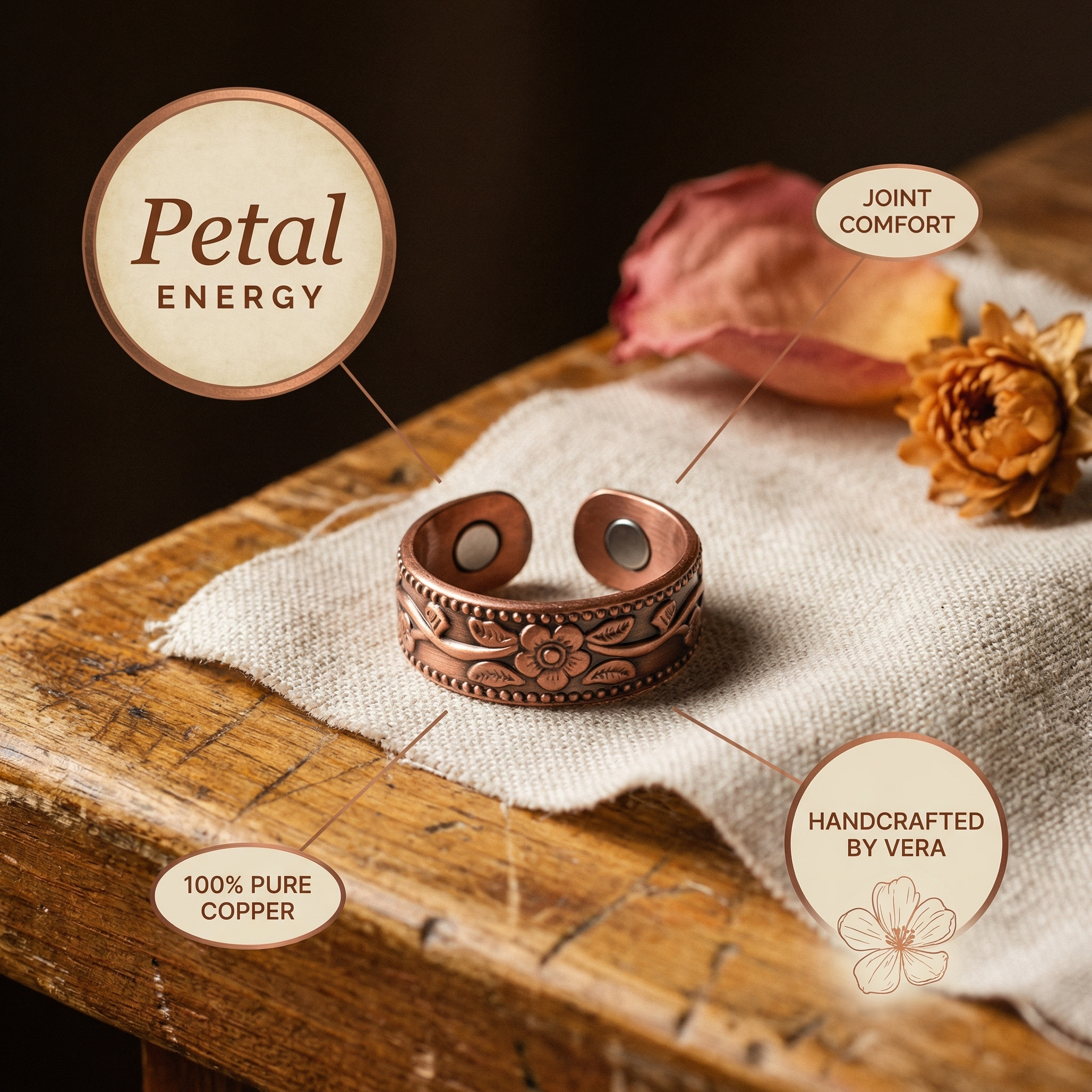 Petal Bloom Copper Ring