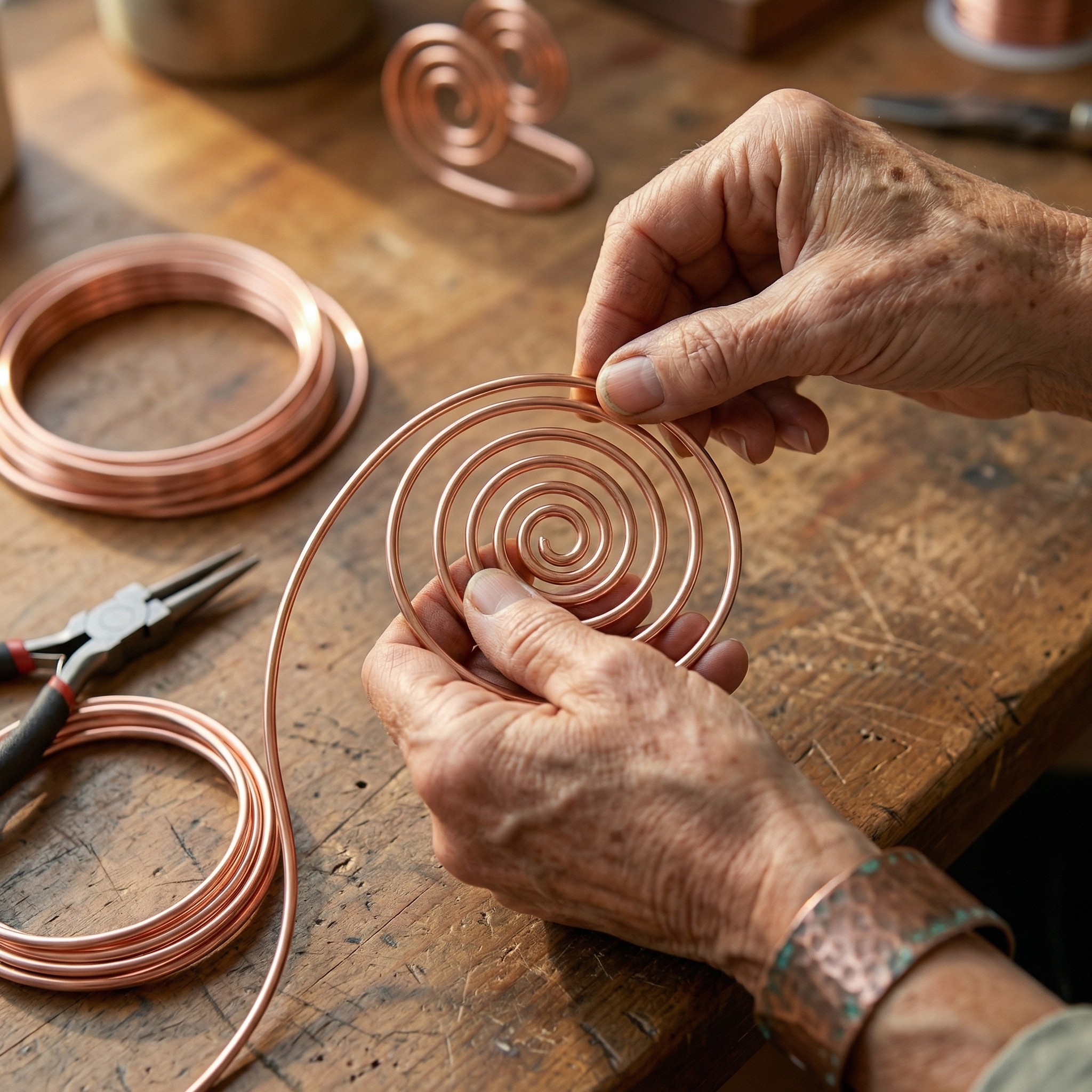 Flow Hand Copper Spiral