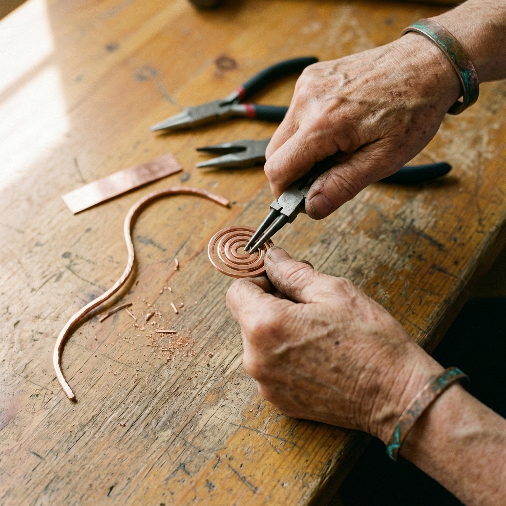 Coil Spring Copper Anklet