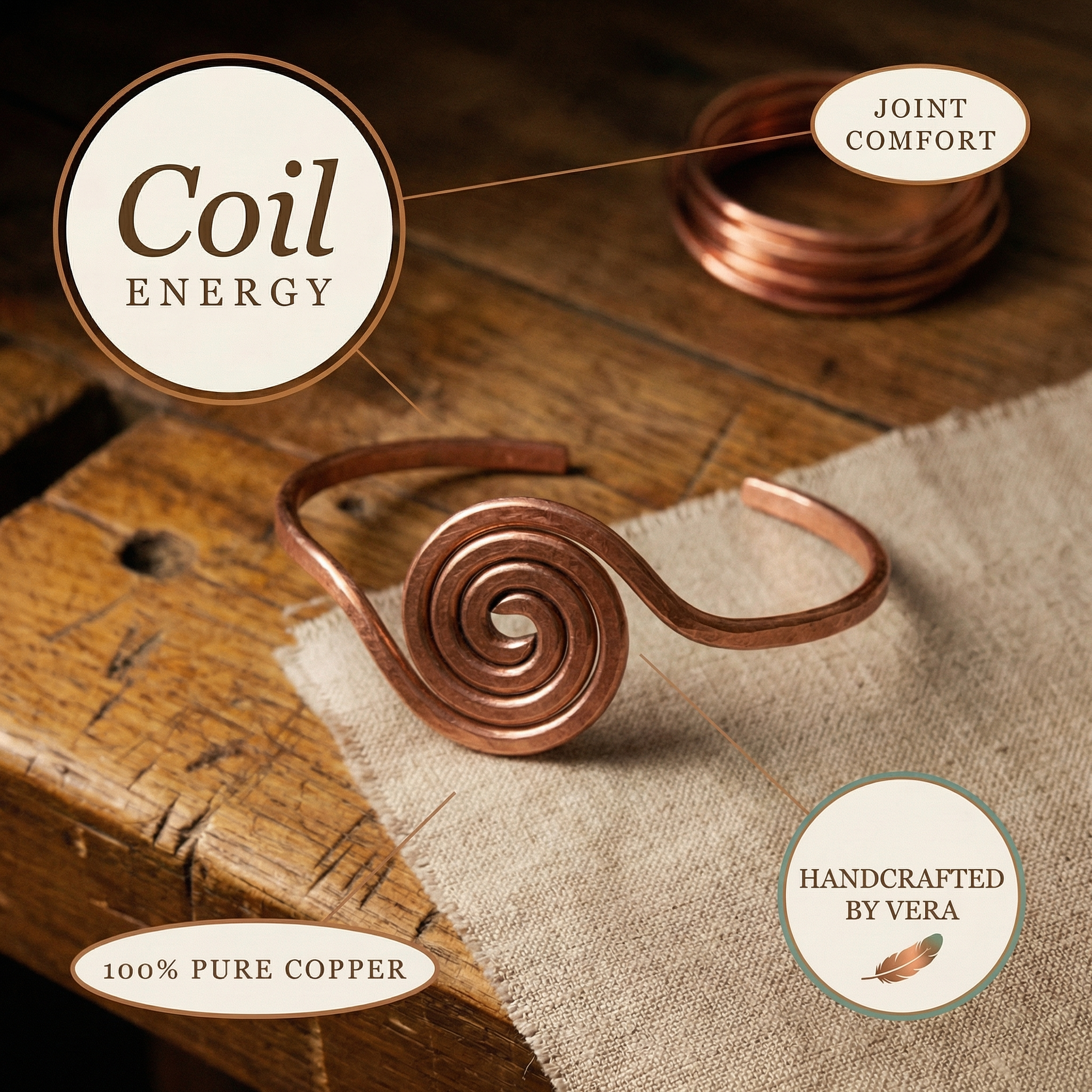 Coil Spring Copper Anklet