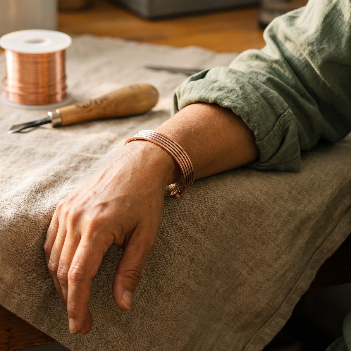 Ridge Crest Copper Bracelet