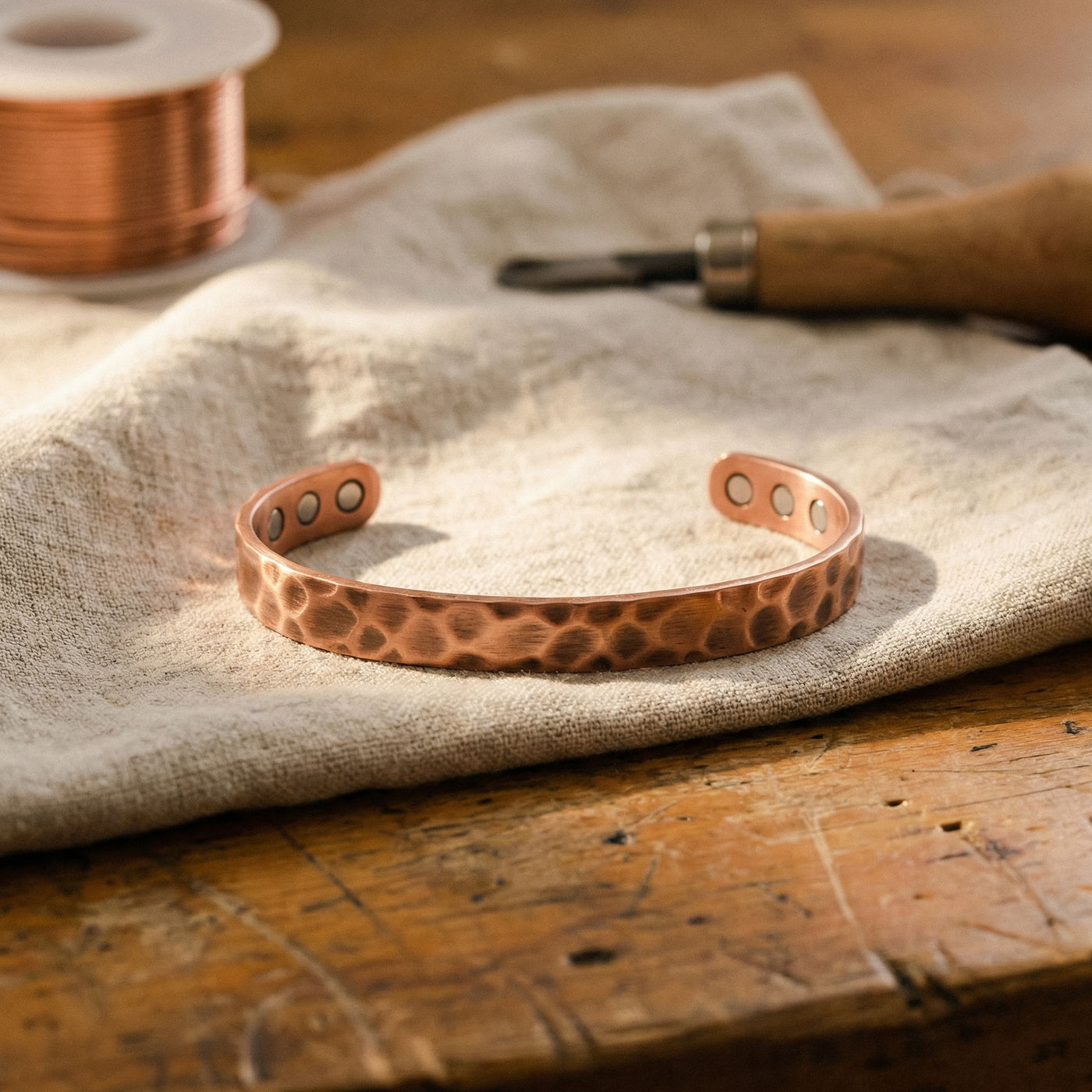 Furrow Deep Copper Bracelet