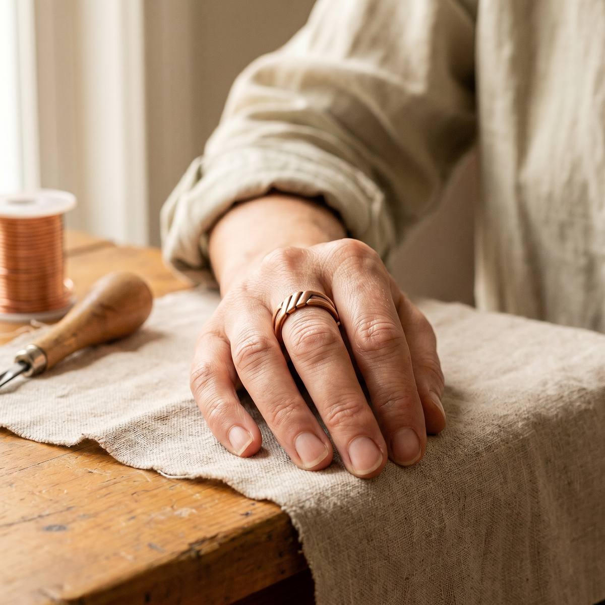 Peat Hollow Copper Ring