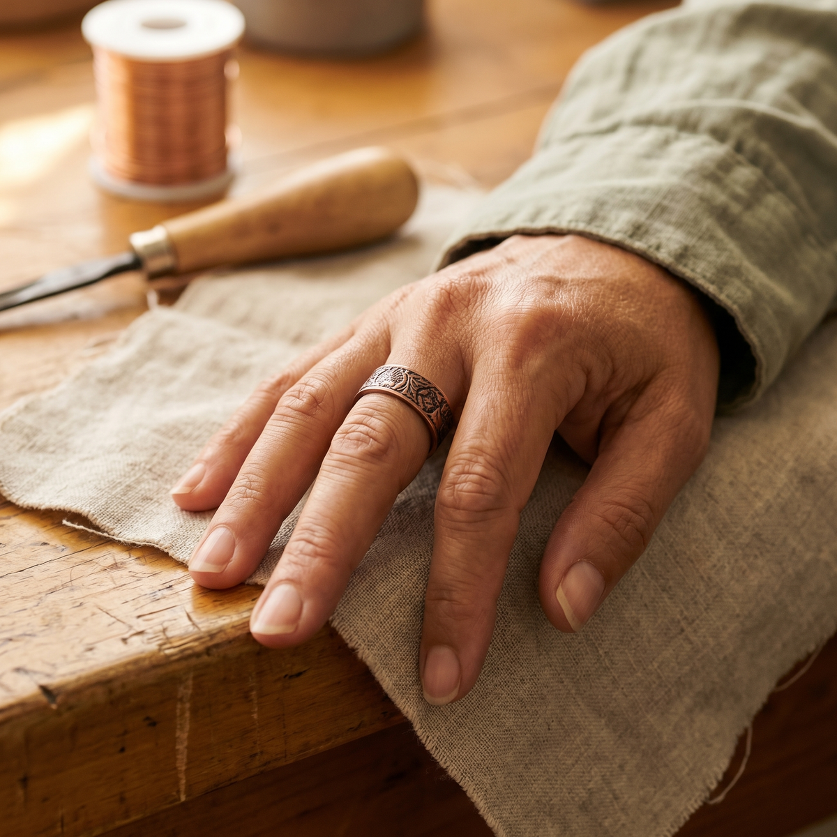 Bole Band Copper Ring