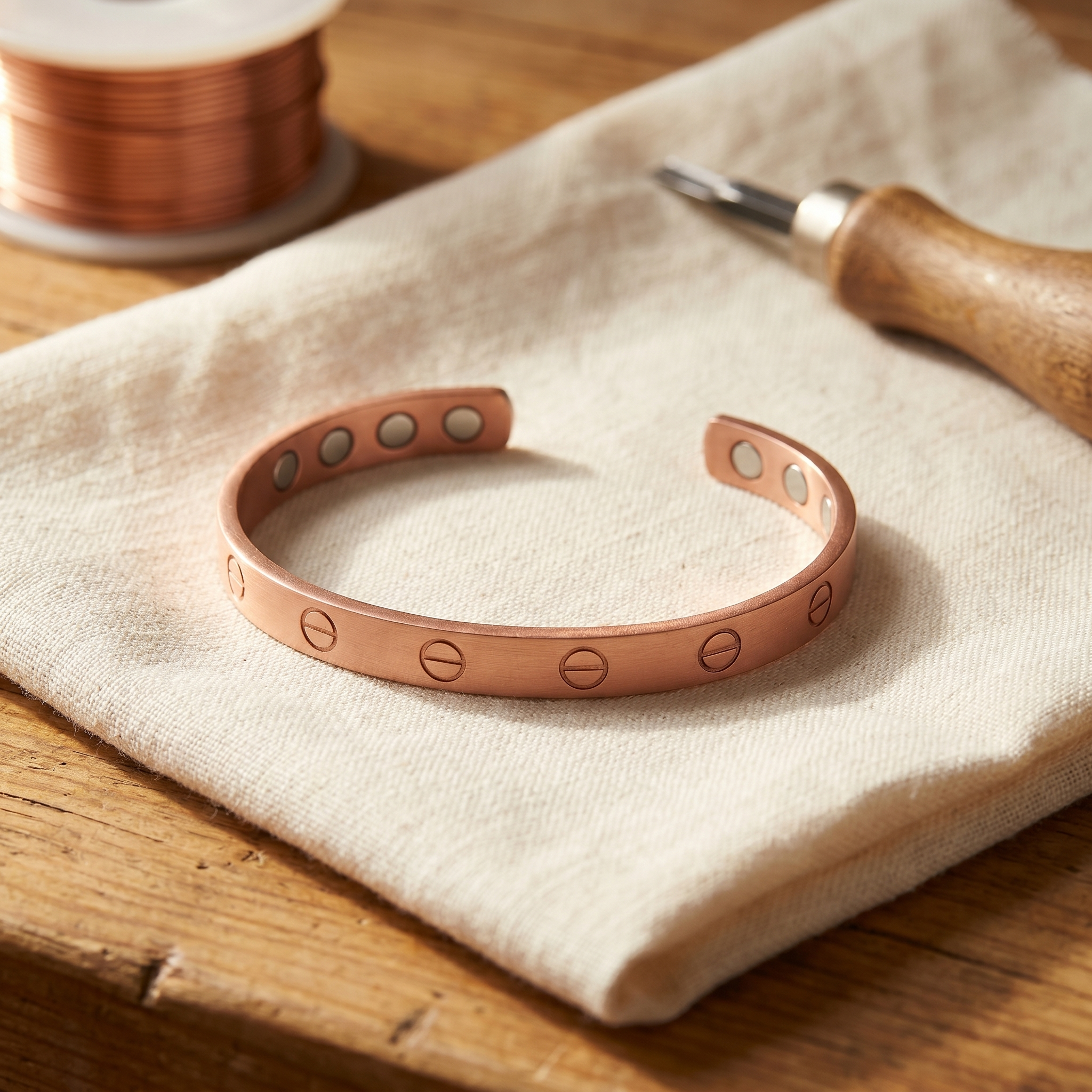 Bolt Strike Copper Bracelet