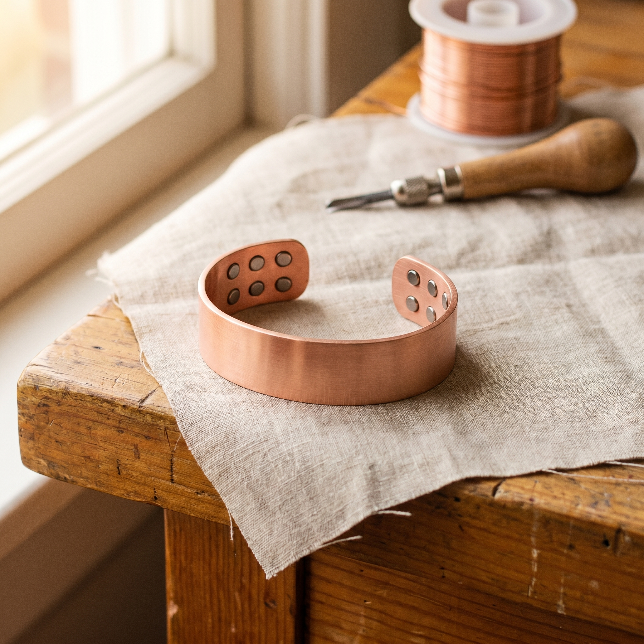 Anvil Form Copper Bracelet