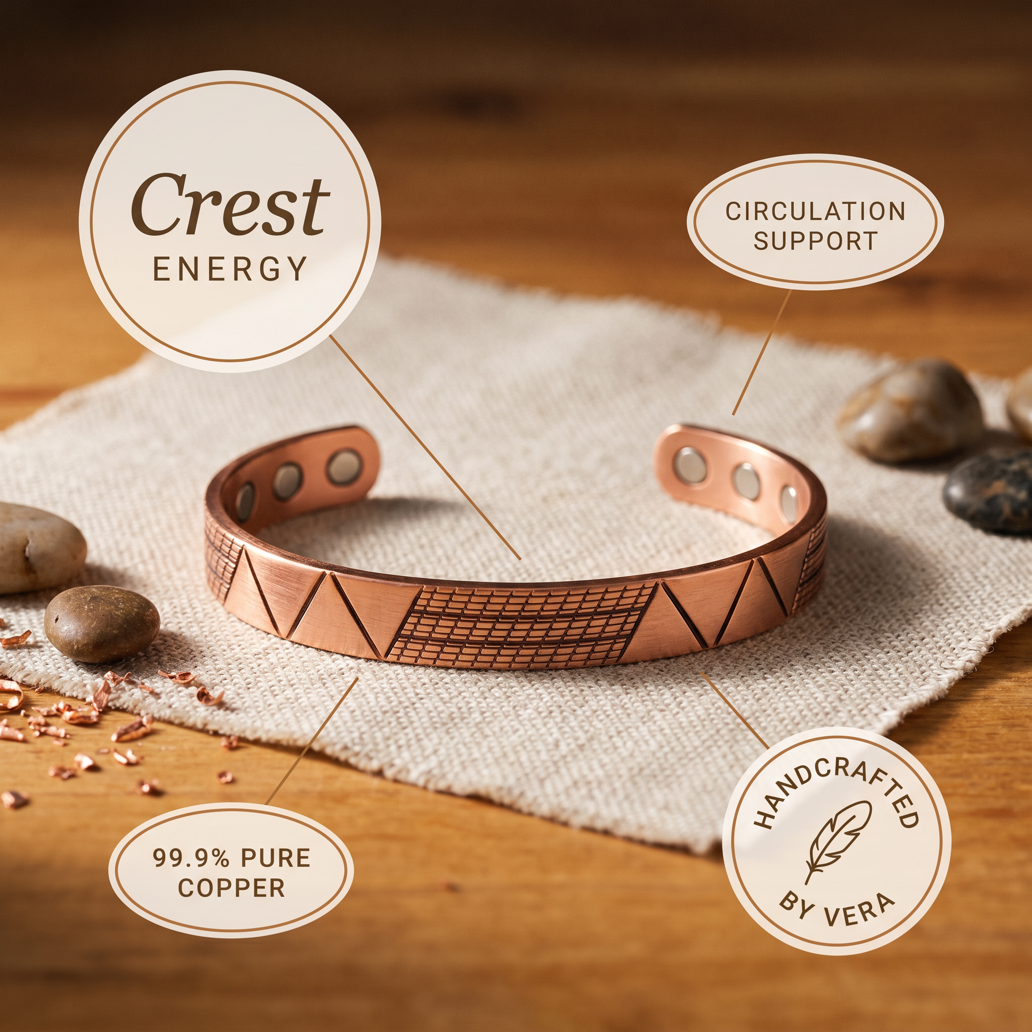Crest Rise Copper Bracelet