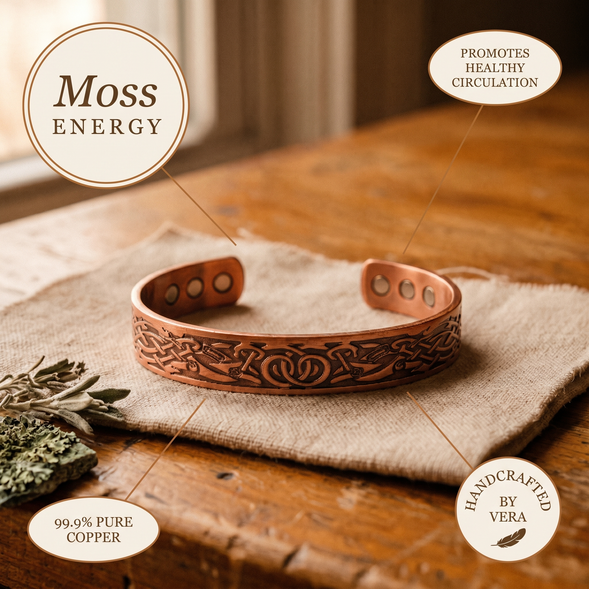Moss Ground Copper Bracelet