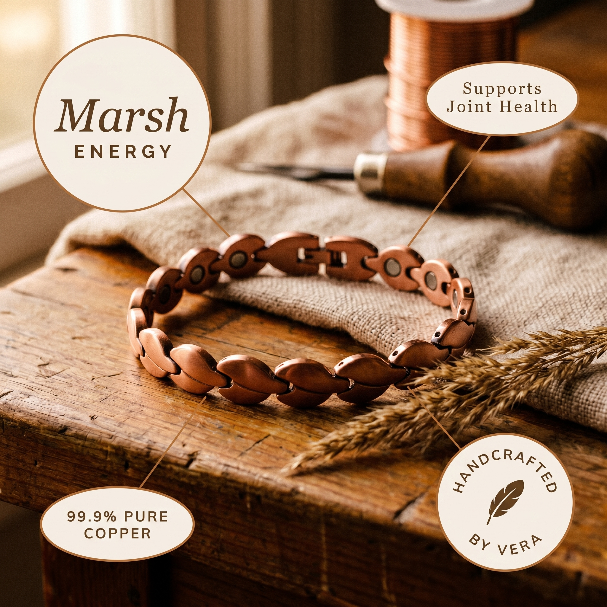 Marsh Drift Copper Anklet
