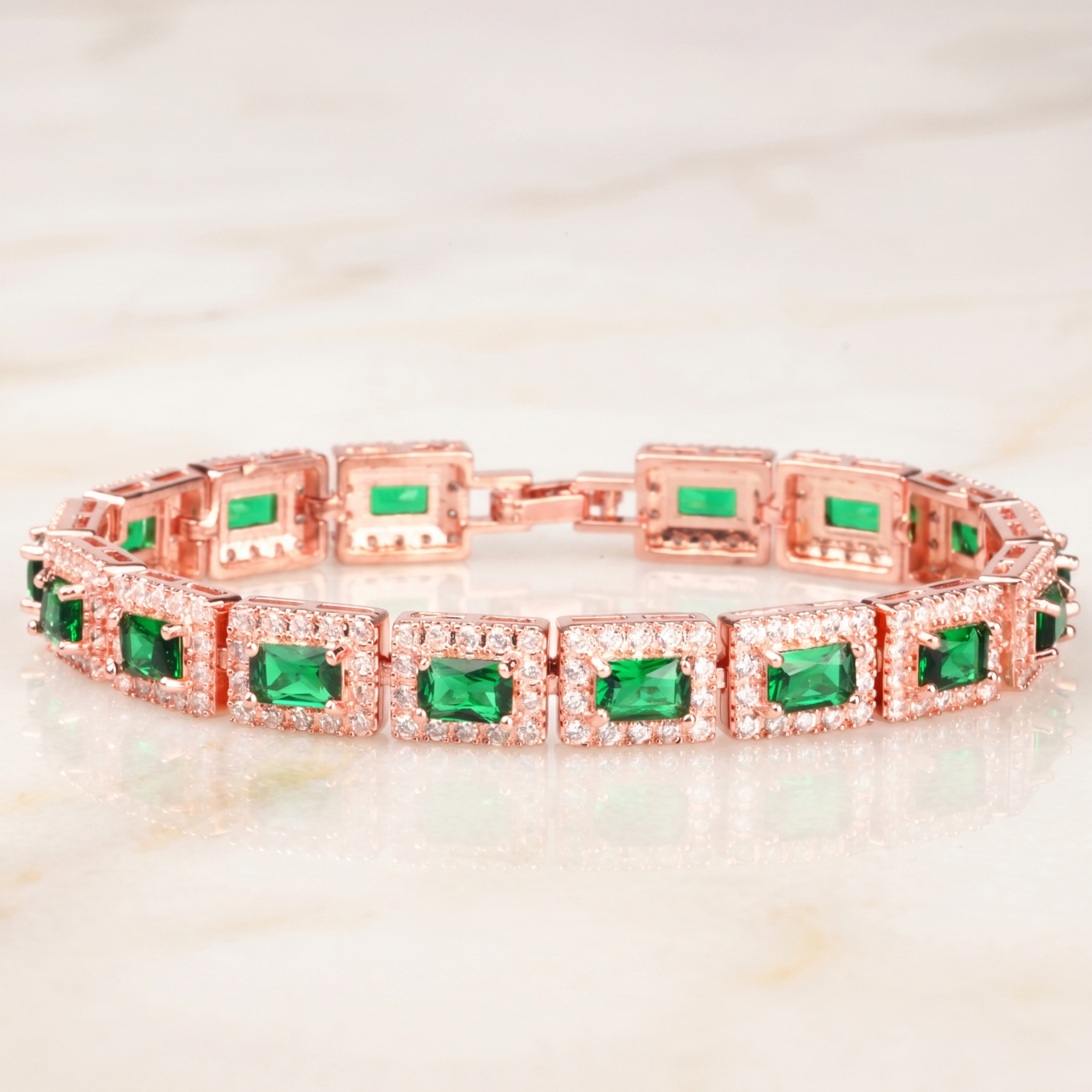 Emerald Green Statement Gold Bracelet