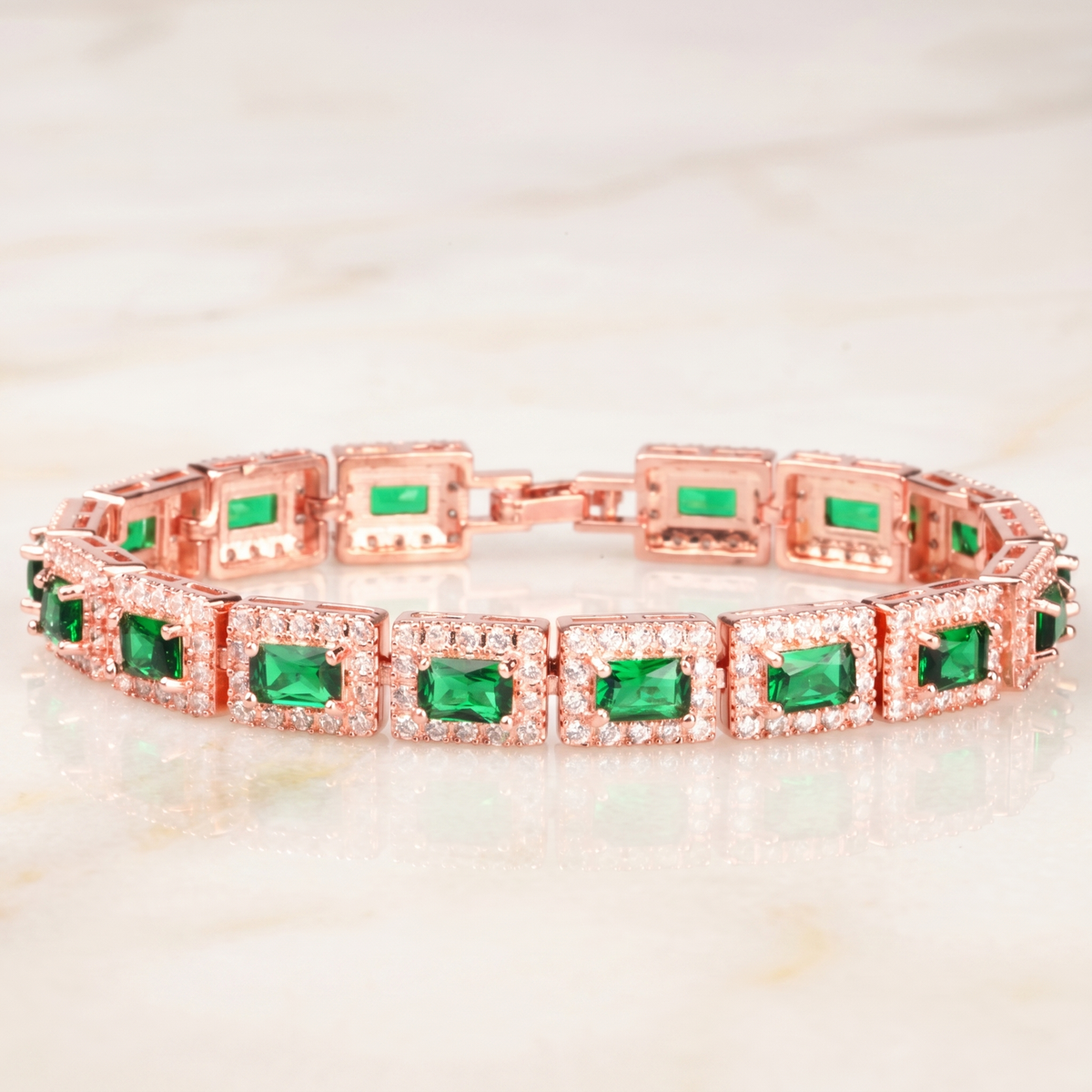 Emerald Green Statement Gold Bracelet
