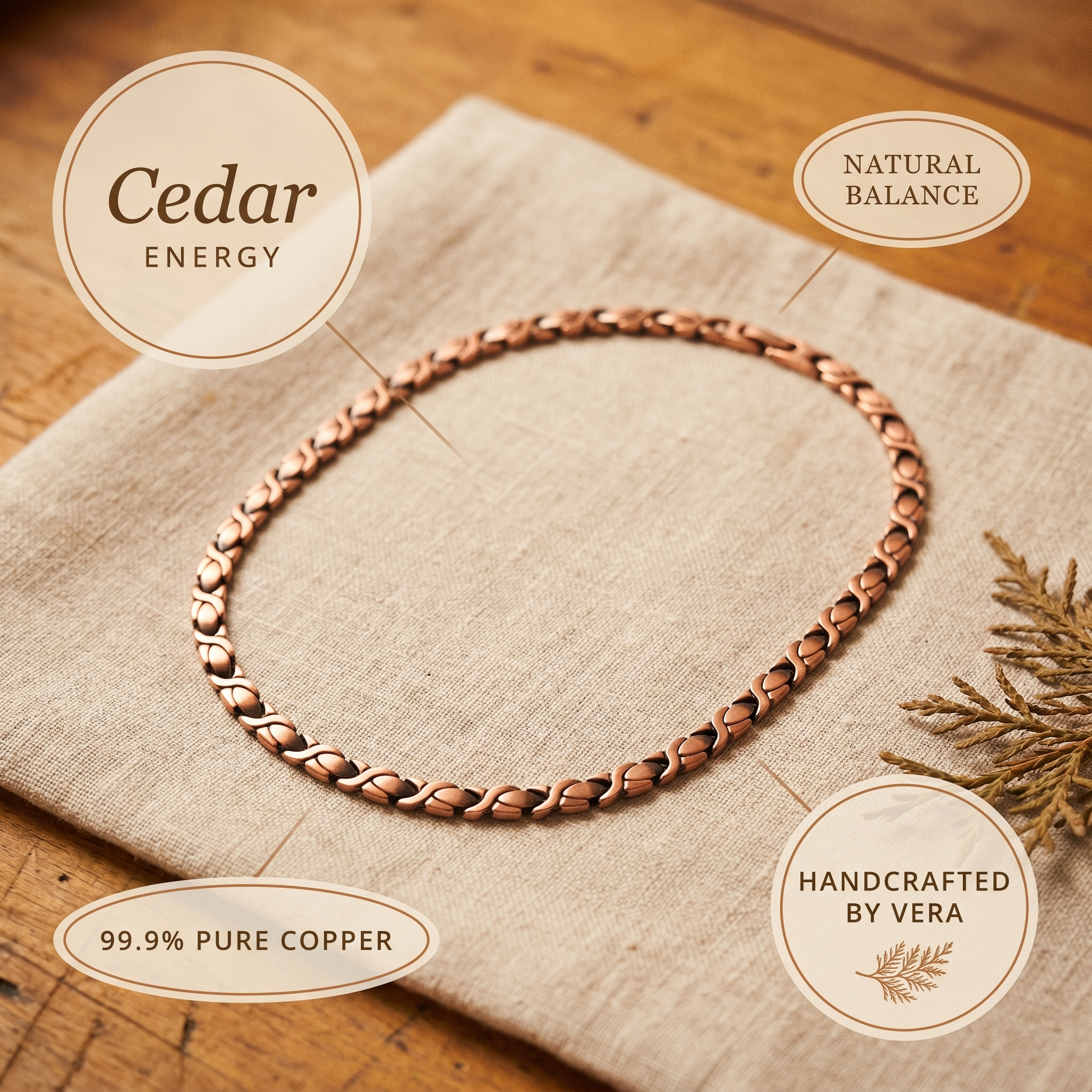 Cedar Chain Copper Necklace