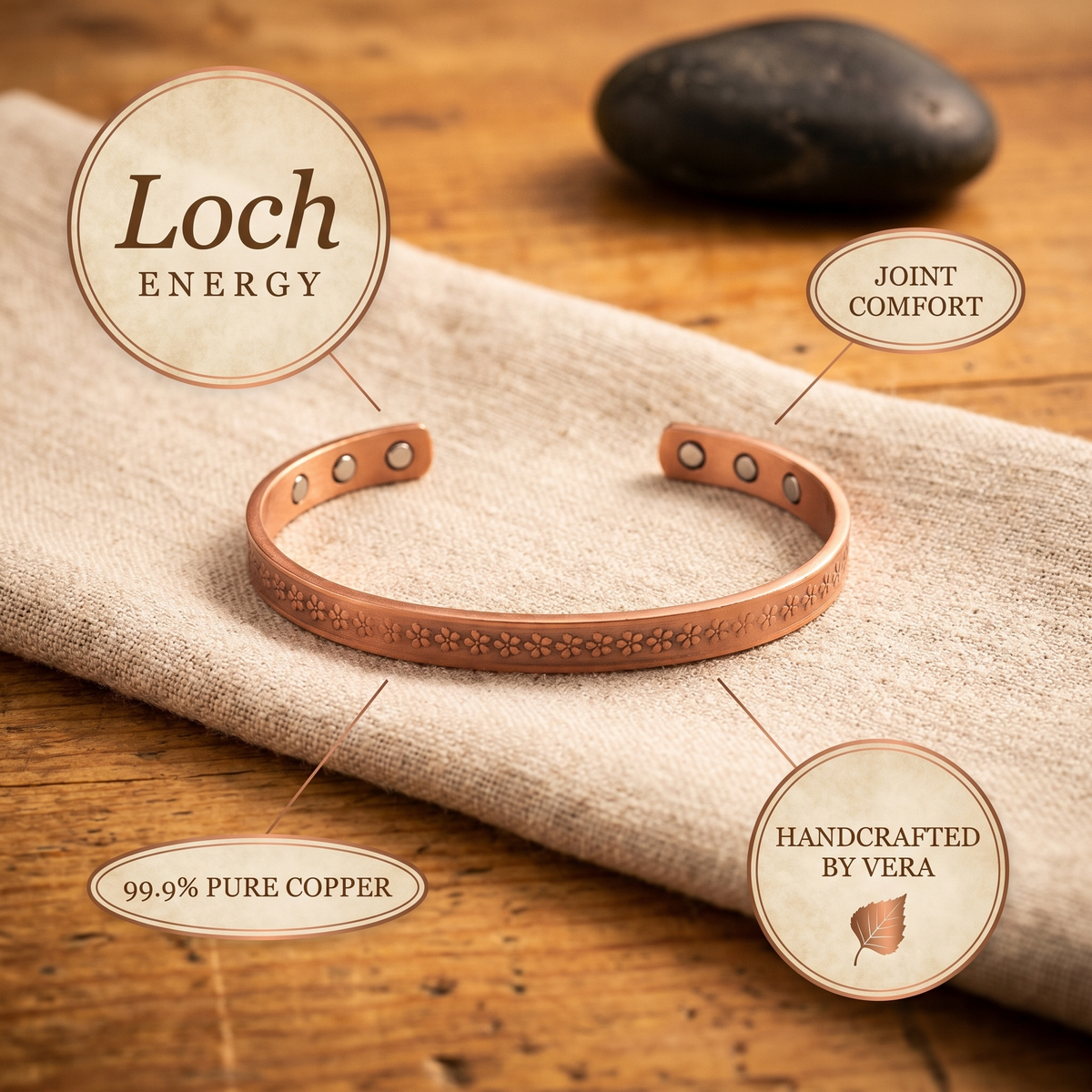 Loch Stone Copper Bracelet