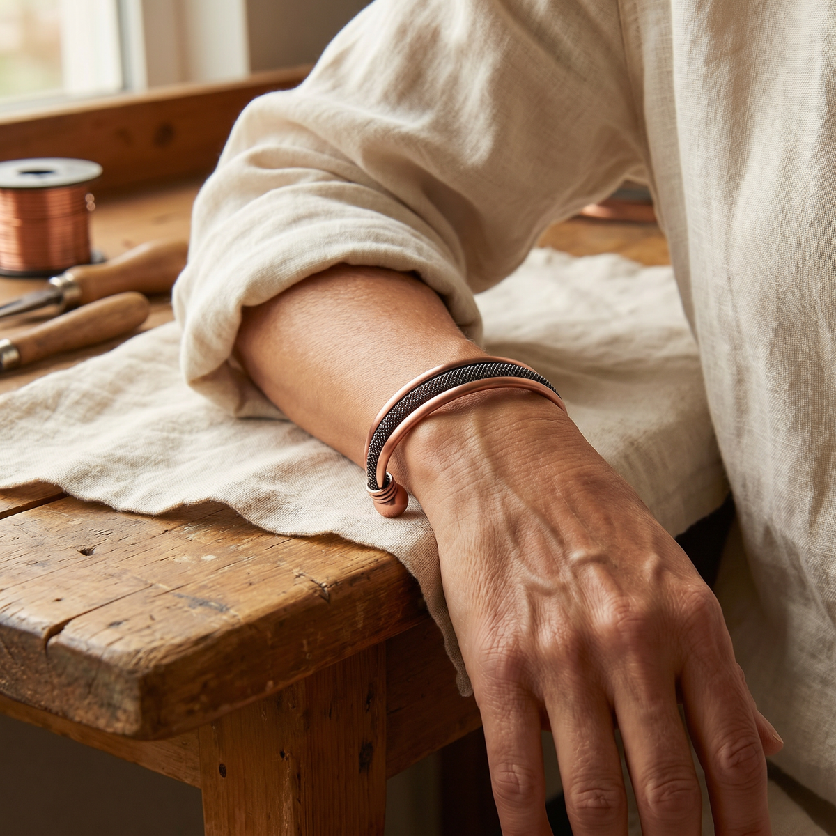 Cairn Stack Copper Bracelet