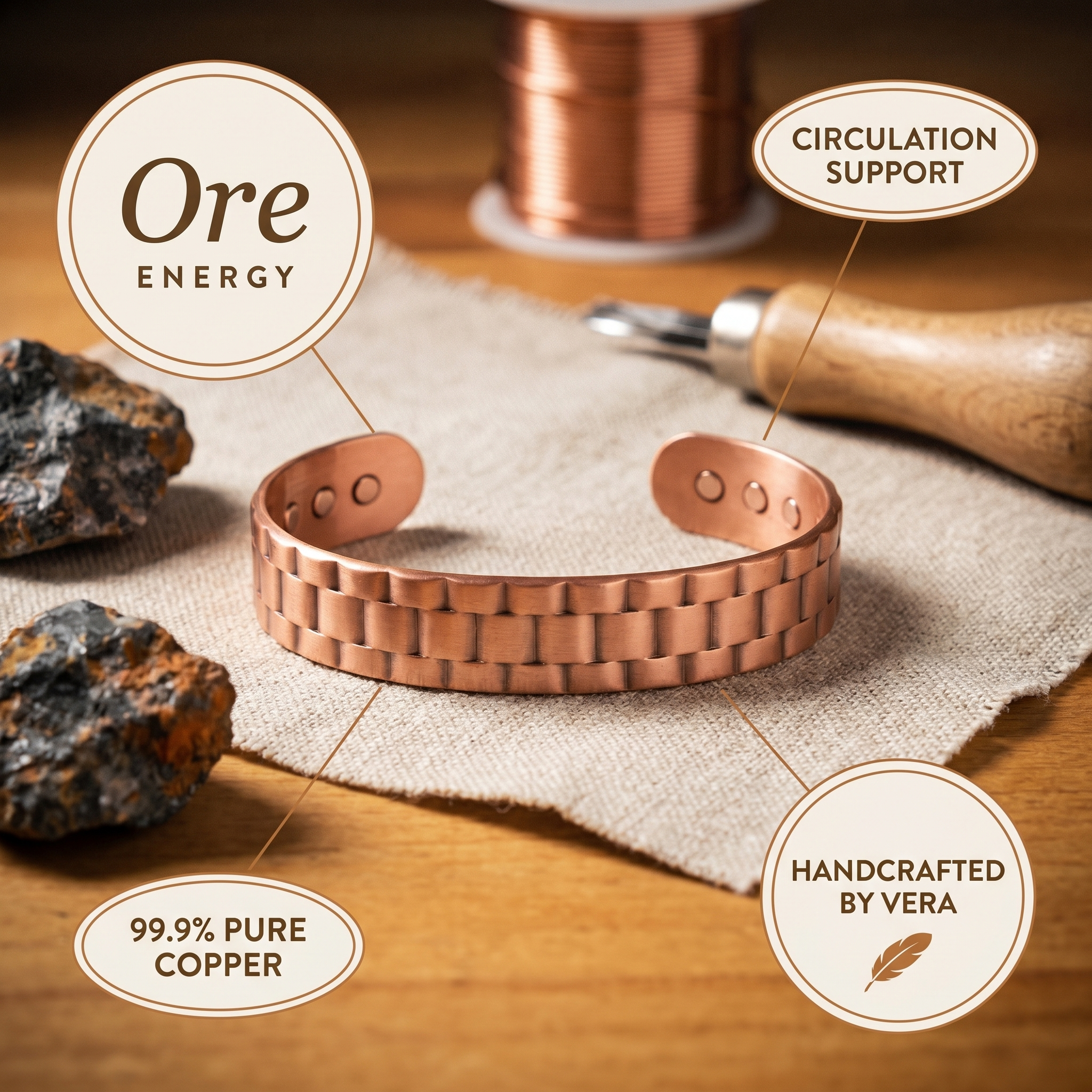 Ore Strike Men's Copper Bracelet