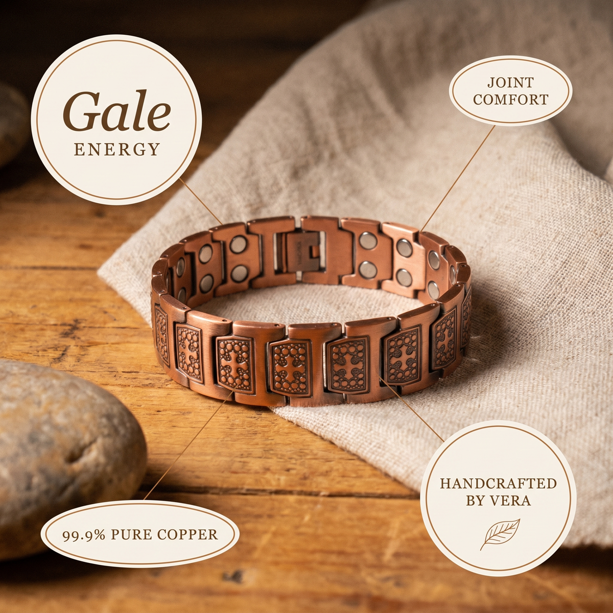 Gale Force Men's Copper Bracelet