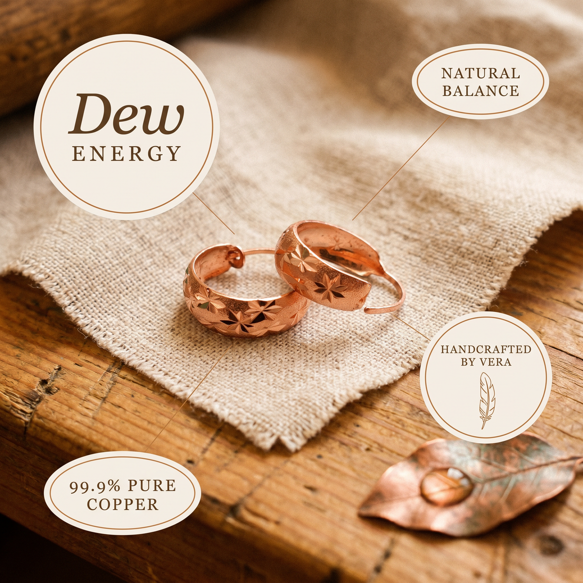 Dew Drop Copper Earrings