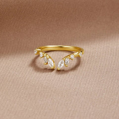 Peace - Crystal Gold Vine Ring