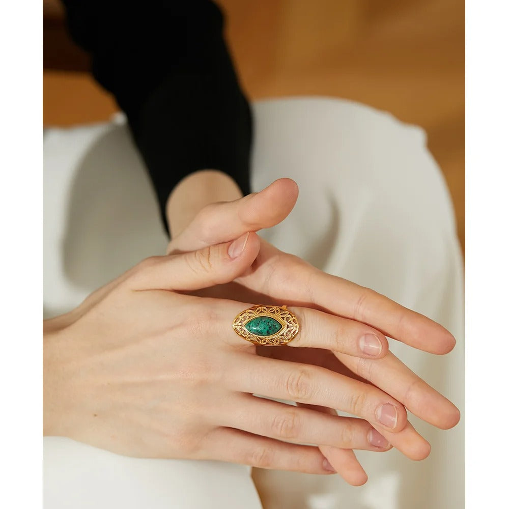 Bringer of Calm - Adjustable Ring with Natural Jasper
