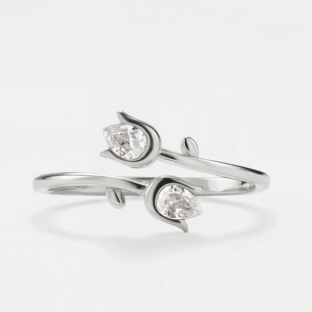 Mother & Daughter Double Birthstone Tulip Ring