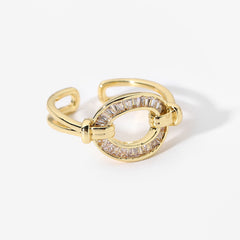 Gold Plated CZ Stackable Ring