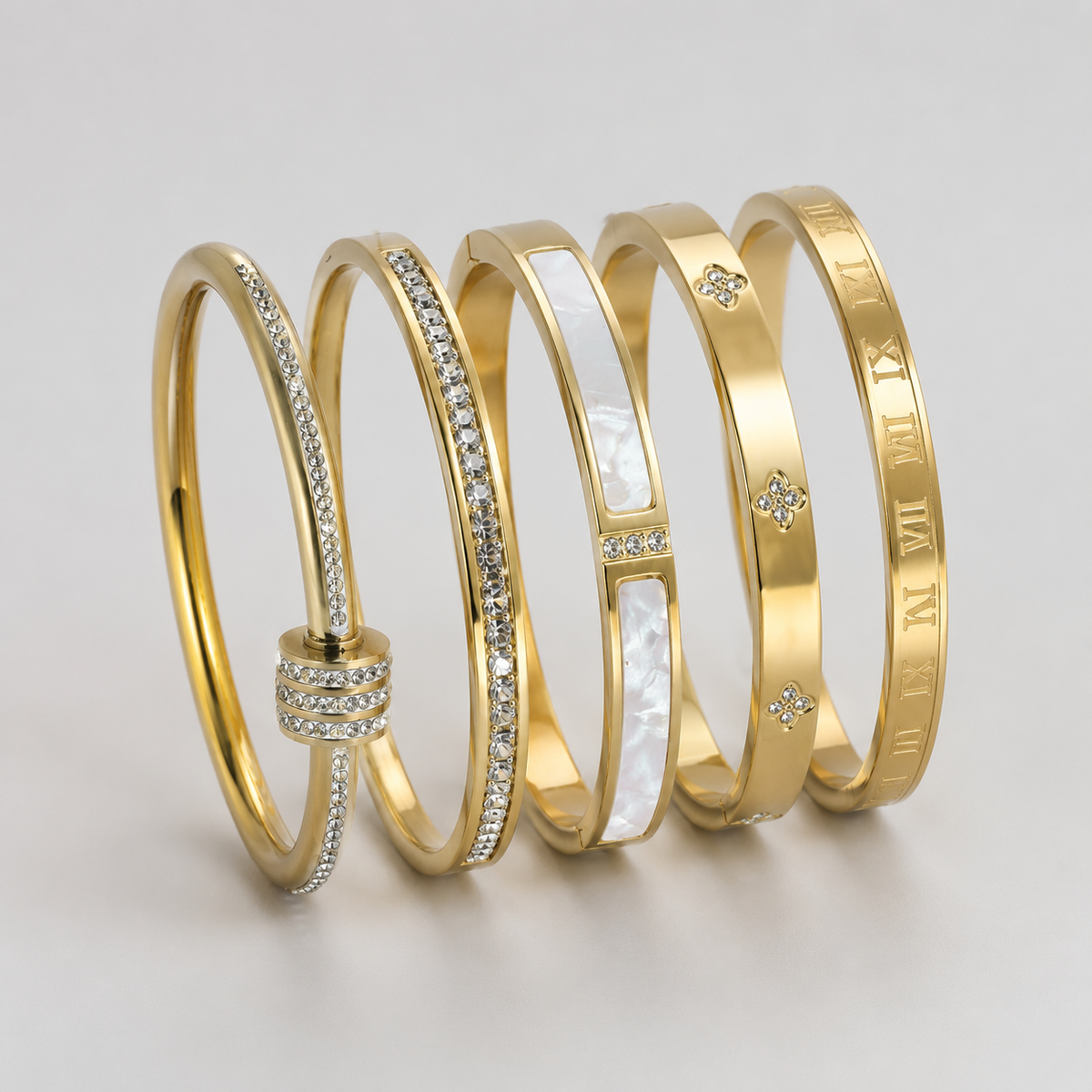 5 Piece Stackable Bangle Set
